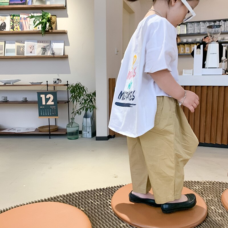 Dzieci szarawary 2021 wiosna nowa wersja koreańska chłopcy i spodnie dziewczęce w stylu zwykły dzieci luźne spodnie niemowlę maluch ubrania