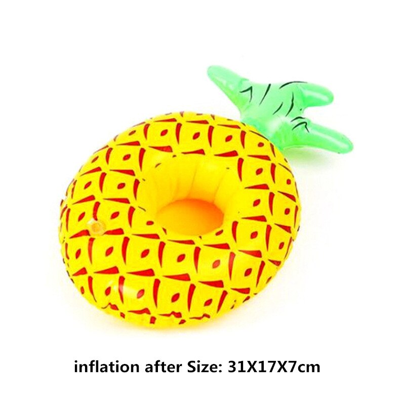 Decoración de de Flamenco de unicornio, copa de bebida inflable flotante, decoración de hawaiana, decoraciones para de cumpleaños para niños: pineapple