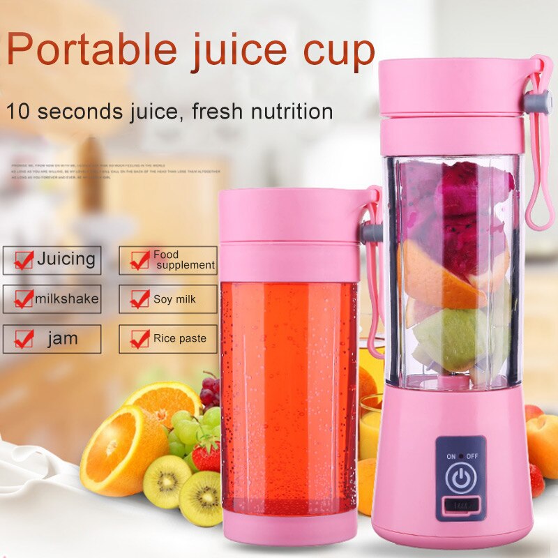 Mixer Portable Rechargeable USB Irishom 300 Ml – 2 Lames Inox, Batterie 1200 MAh, Pour Smoothies, Jus, Milkshakes (bureau, Voyage, Sport)
