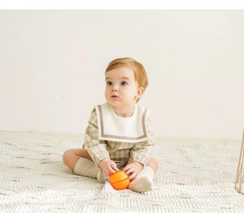 Baby Boys Girl Bodysuits Spanish Newborn Cute Plaid Romper Infant Cotton Long Sleeve Jumpsuit Toddler Boy One Piece Clothes