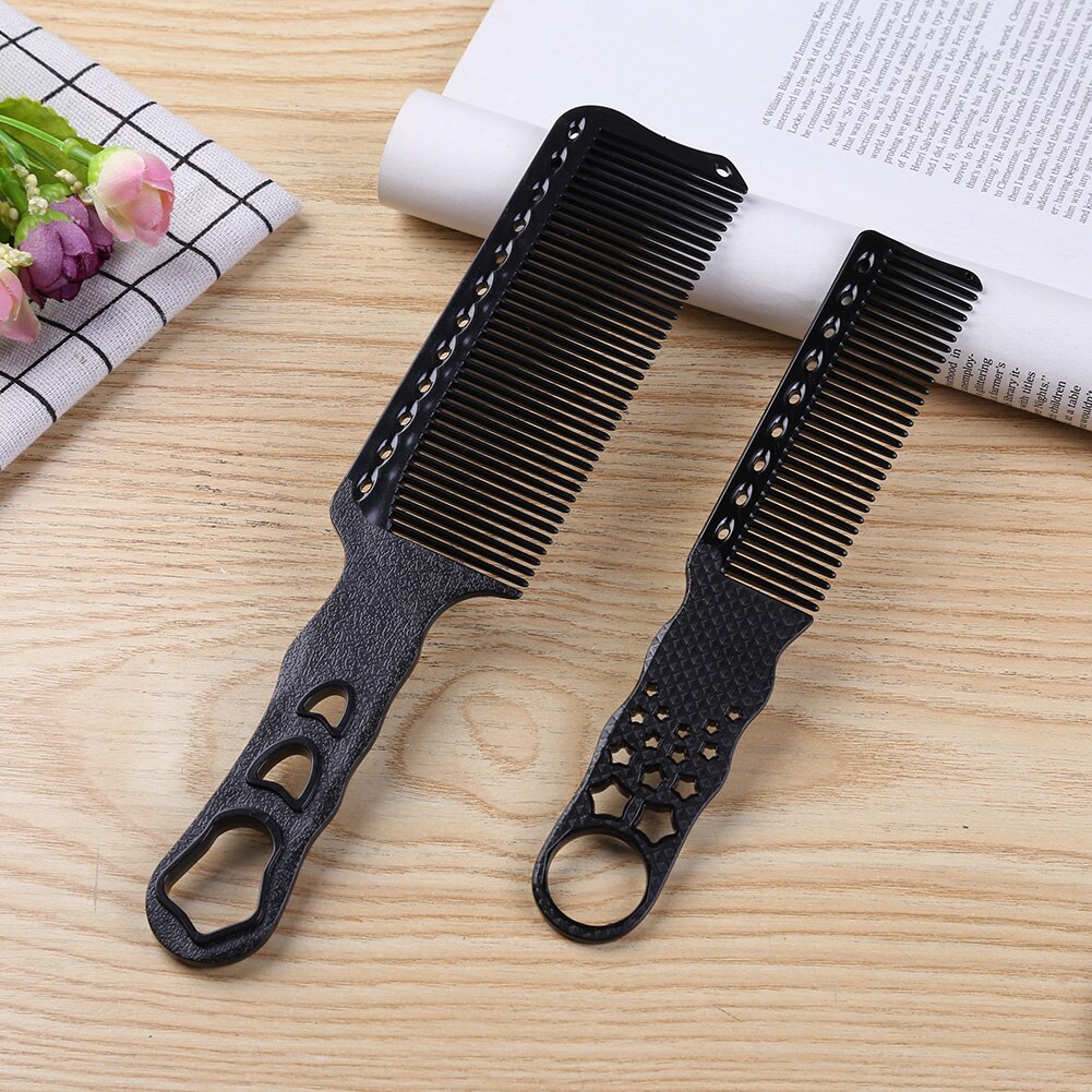 Cutting Comb Hair Salon Hairdressing Flat Top Clipper Comb Carbon Fiber Anti-static Wide Tooth Hair Trimmer Styling Tool