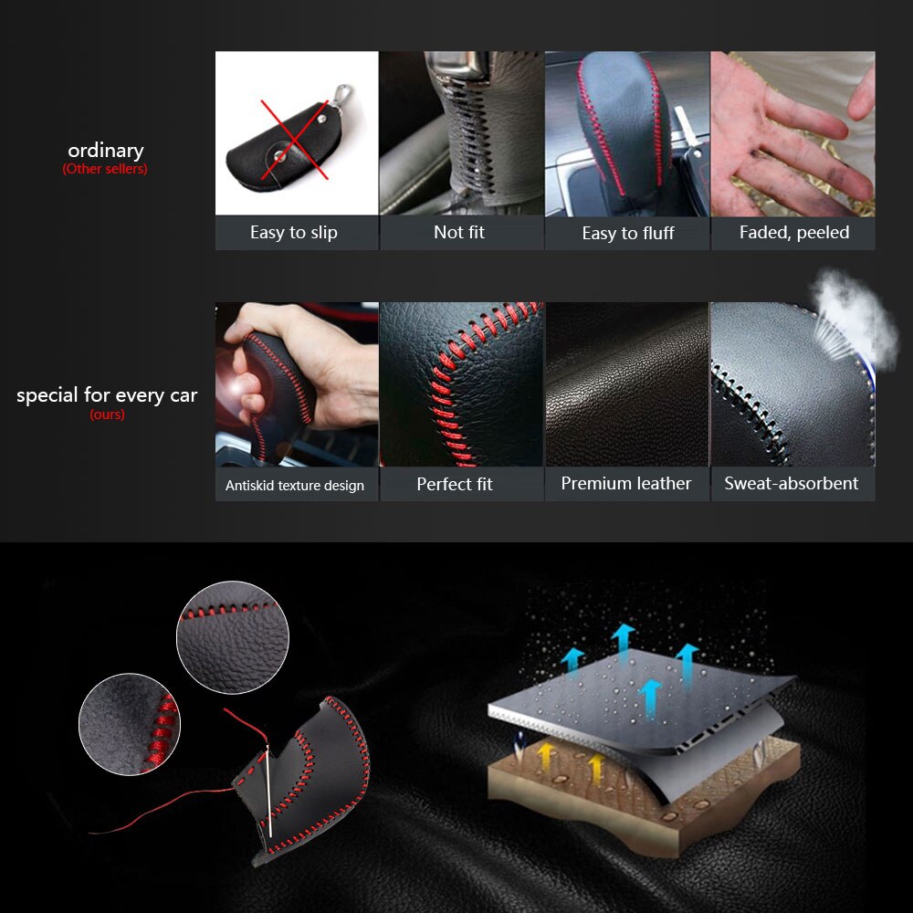 Tapa de palanca de cambios para coche, de cuero PU para Nissan TEANA Murano , tapa de pomo de cambio de marchas, palanca de cambio de marchas, accesorios para coche