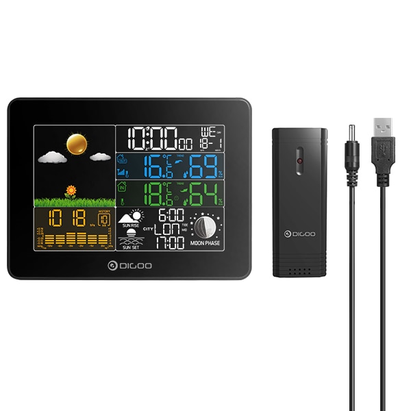 Digoo DG-TH8868 Station météo numérique sans fil intérieur extérieur capteur température Instruments hygromètre thermomètre horloge