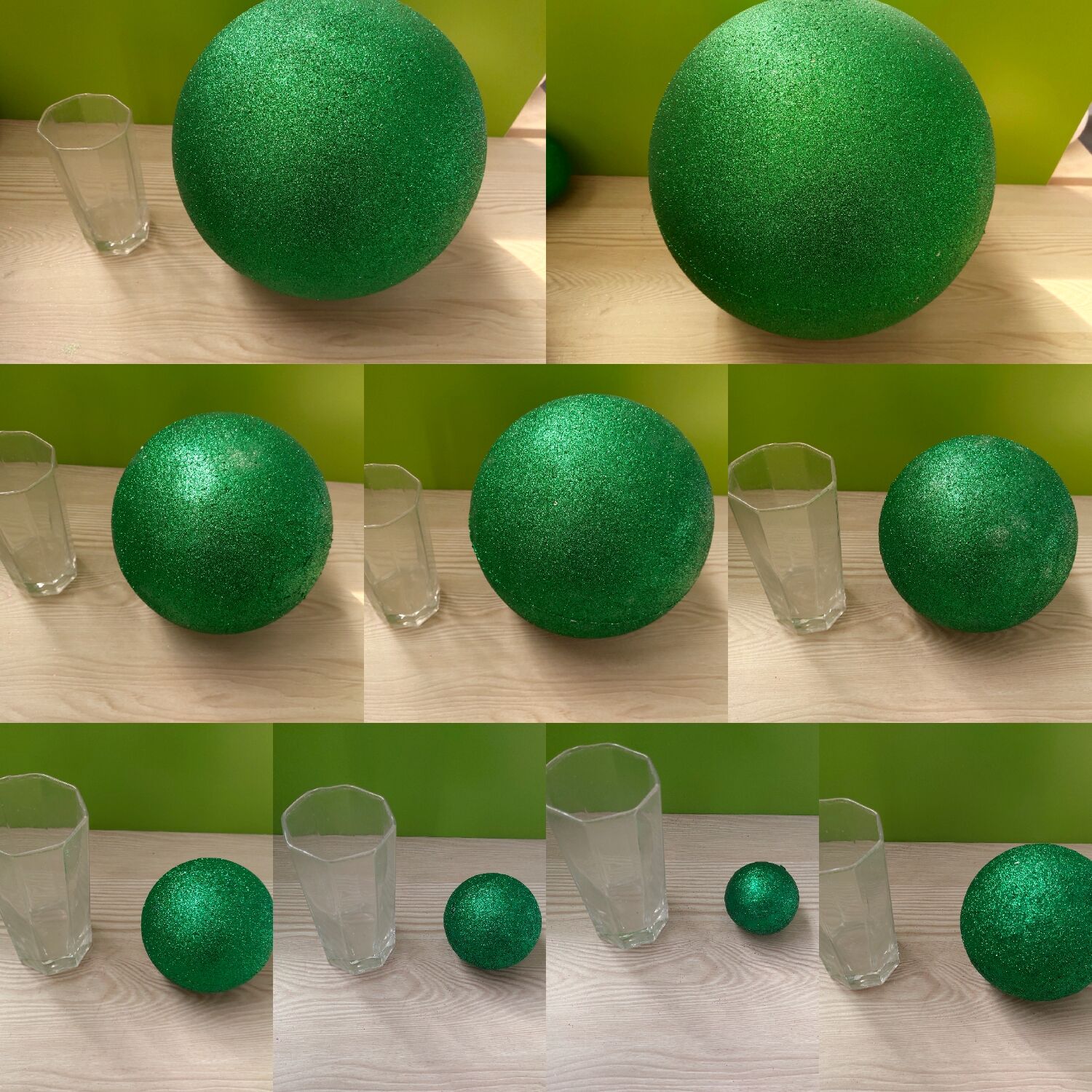 Polystyrène vert polystyrène mousse boule de fête mariage festival scène maison décoration bricolage fait main matériaux 15-30cm (diamètre)
