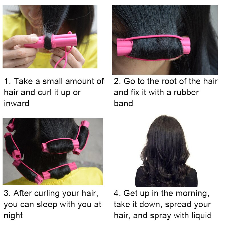 Rodillos de esponja rizadores de pelo para mujer, herramienta de estilismo DIY ondulada para rizos, herramientas de modelado, rizos de cabello de estilo, 1/6 Uds.