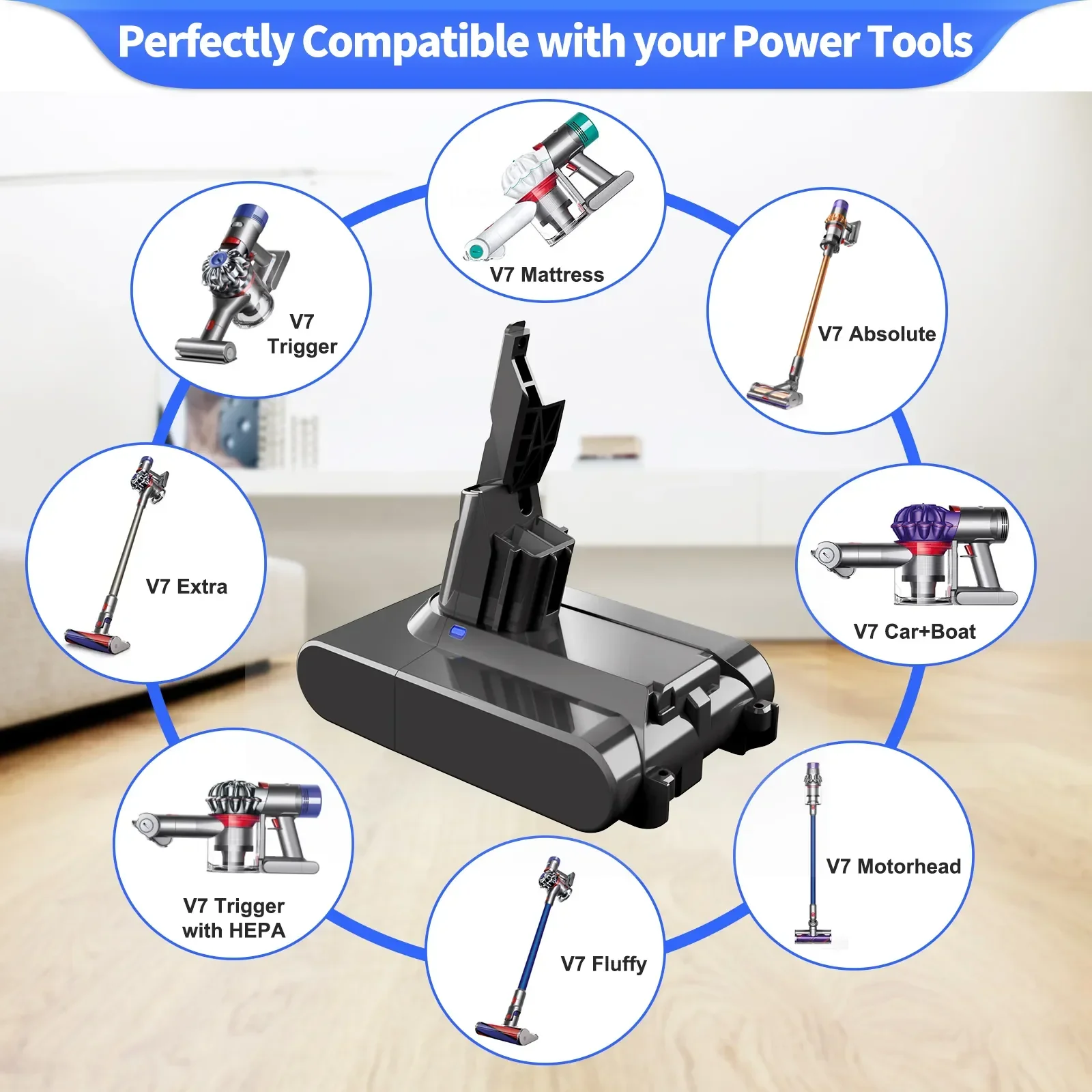 Batería de repuesto de 6.0Ah/8.0Ah para Dyson V6 V7 V8 V10 Series SV12 DC62 SV11 sv10 batería de repuesto para aspiradora de mano