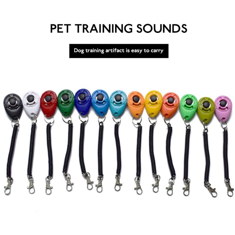 1Pc Plastic Dogs Click Trainer Pet Cat Dog Training Clicker Adjustable Sound Key Chain And Wrist Strap Remote Whistle Clicker