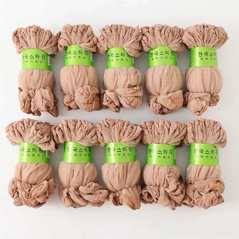 Huidkleurige transparante dunne zijden sokken voor dames, kristalzijden sokken, nylon, dames, ademende korte enkelsokken van zijde, meias