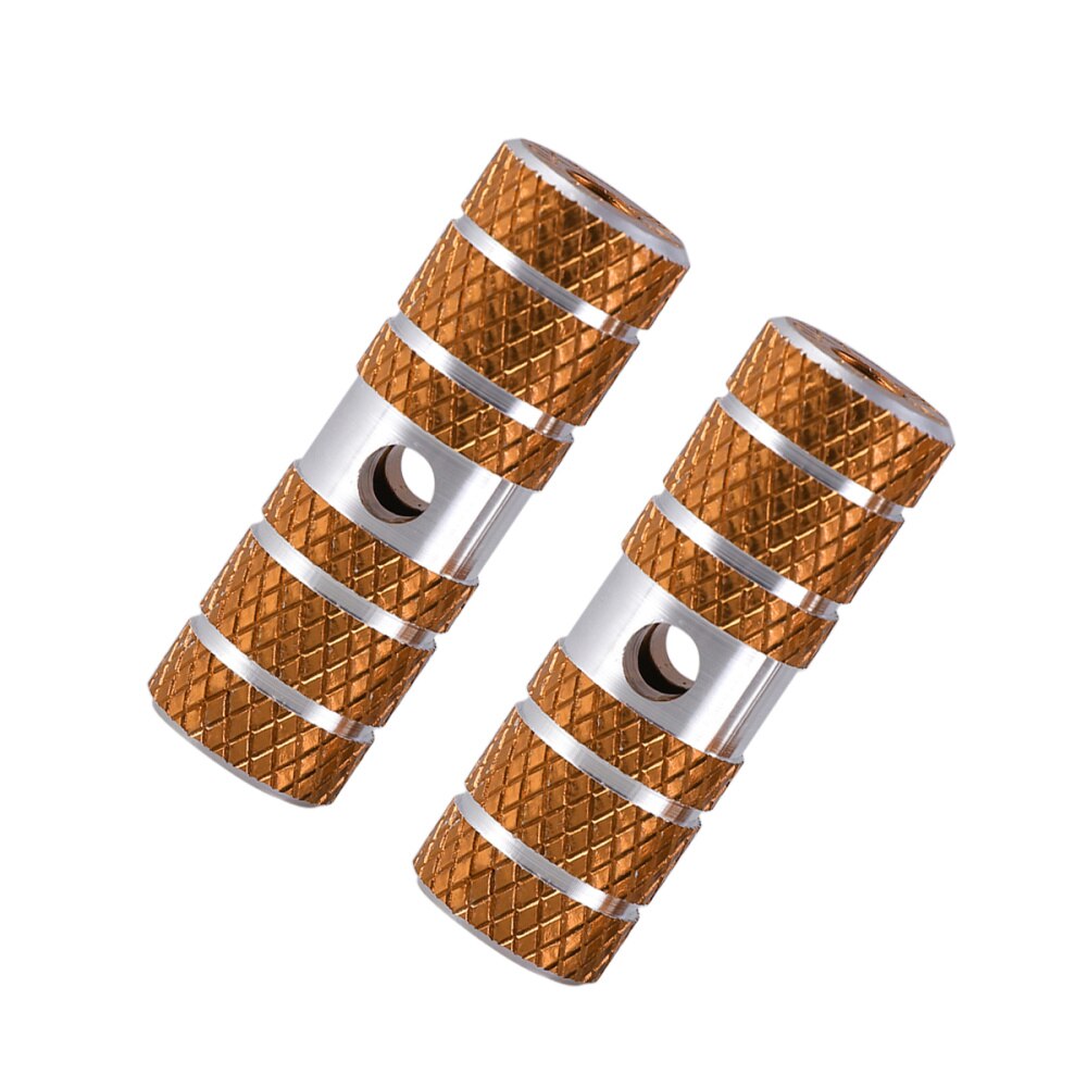 Een paar aluminiumlegering fiets cilinder stoel as stunt pegs voor mountainbike (zwart)