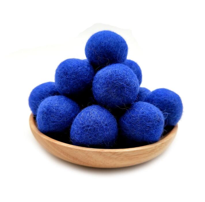 10pcs/lot 3cm 100% Wool Felt Balls Colorful Diy Pom Poms Craft Material Balls Of Wool Christmas Room Decro Decoration for home: diamond blue