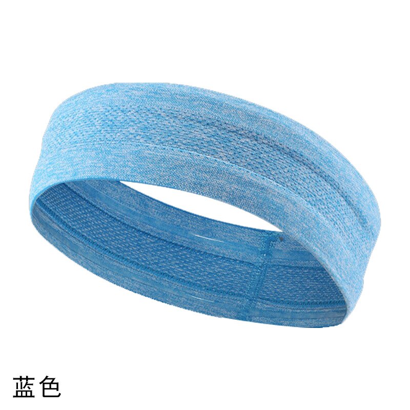 Sport Zweet-Absorberende Riem Hoofdbanden Voor Mannen En Vrou Zweetband Head Sets Fietsen Outdoor Fitness Run Yoga Hoofdband Met knop: Blauw