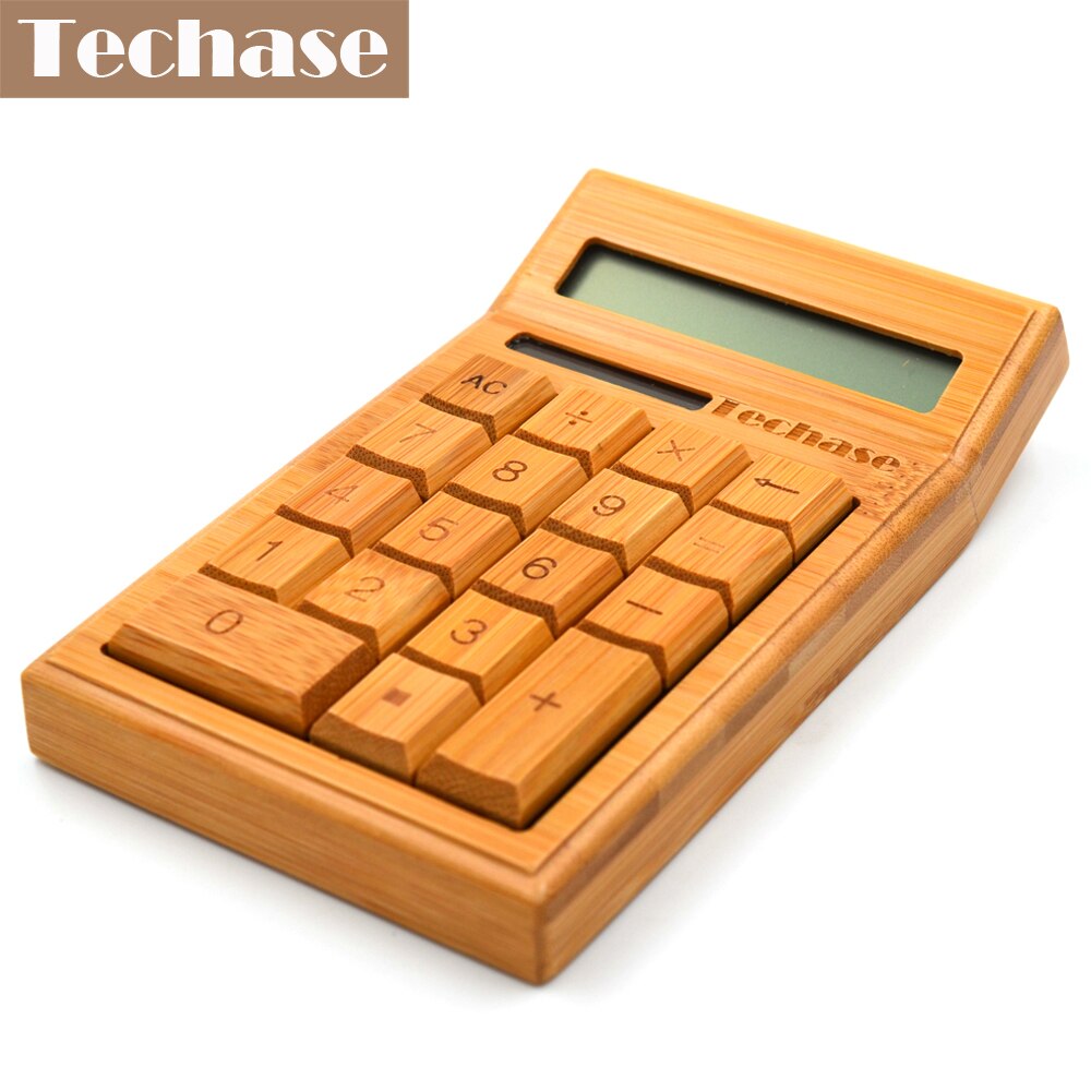 Techase CS19 Calculadora Bamboo Solar Calculator Wood Scientific Calculator 12bits 18keys Hesap Makinesi Calculadora Financeira