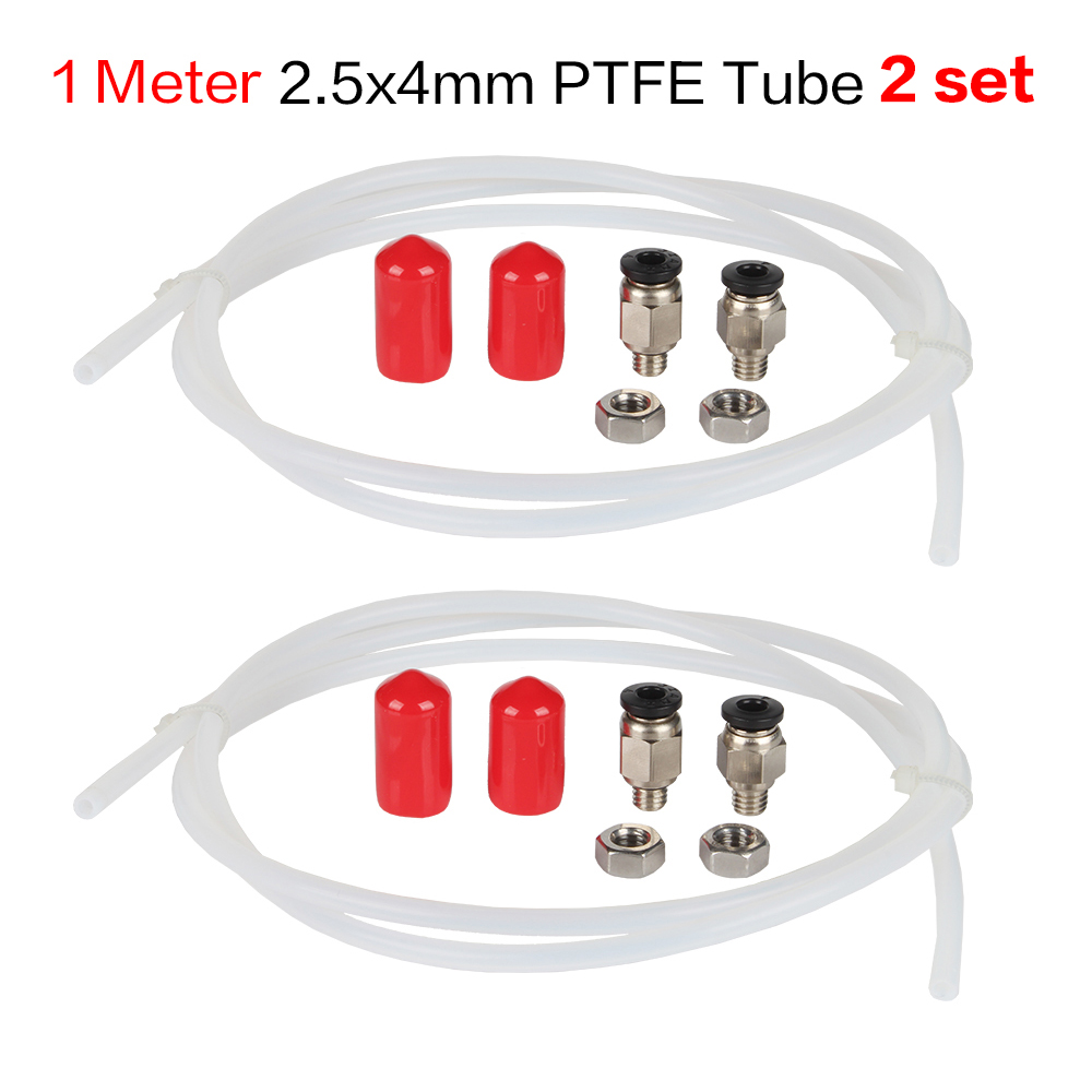3D Printer Parts Filament Dryer Box 2.5x4mm PTFE Tube DIY Dry Box PC4-M6 Pneumatic Connector with Nut for PLA ABS Filaments: WHITE