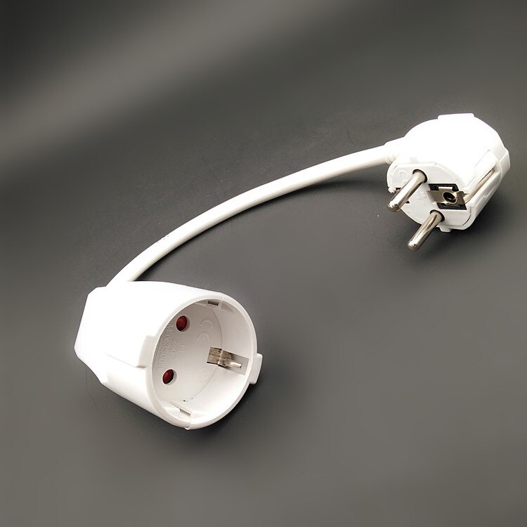 Weiß 0,5 M EU Deutsch steckdose verlängerung Energie kabel IEC320 16A 250 V männlich zu weiblich Server Energie kabel 0,75 platz