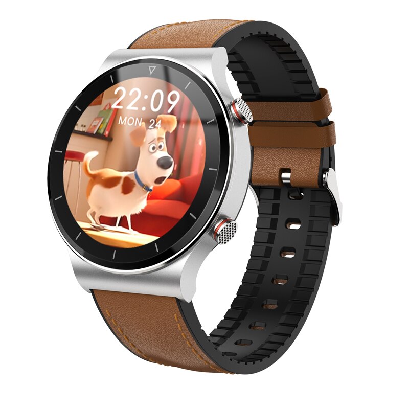 Montre connectée i19, Bracelet de sport, Fitness, étanche IP67, 1,3 pouces, Bluetooth, appel téléphonique, connexion TWS, casque, lecture de musique MP3: Brown