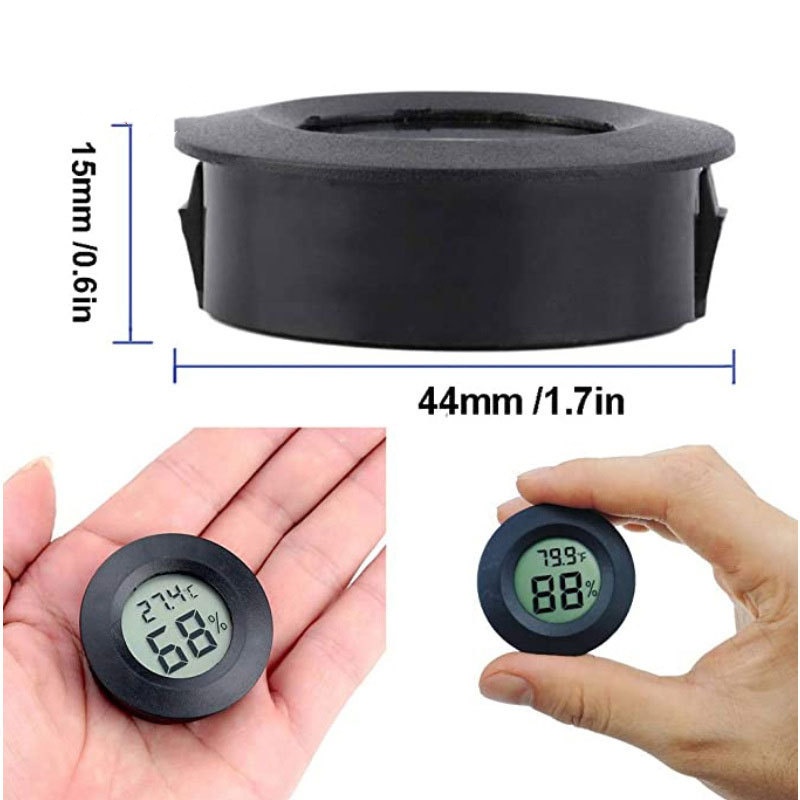 6~10pcs Mini Hygrometer Thermometer Fahrenheit or Celsius Meter Digital LCD Monitor Indoor Room Round Humidity Temperature Gauge