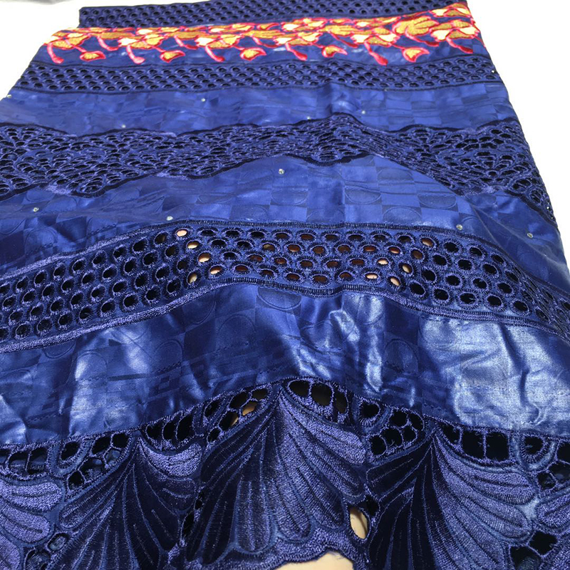 Model African European American style Bazin Riche Getzner Fabric With Embroidery and Diamond sewing materials for clothing