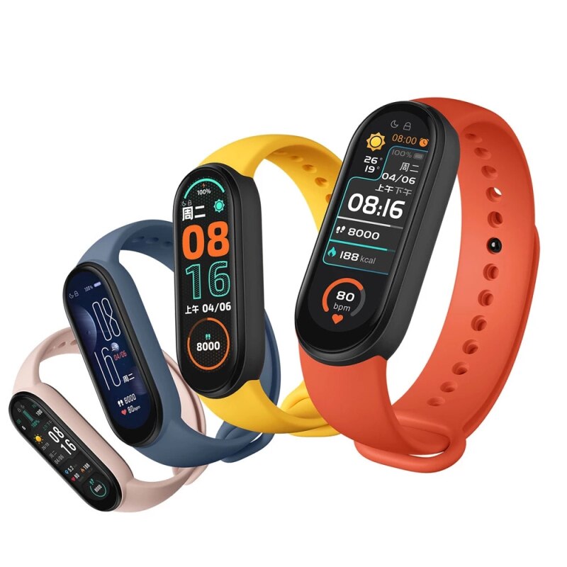 Band  m6 smart watch armband blodtrycksmätare fitness färgskärm smartwatch smart clock timmar för xiaomi