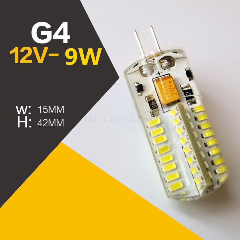 Mini lámpara LED COB G4, 3W, 6W, 9W, 12W, CC, CA, 12V, luz LED G4, Ángulo de haz de 360, reemplazo de lámparas halógenas G4, 10 Uds.