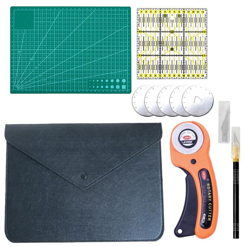 5Stck Nähset einstellen Kleidung Nähwerkzeuge Handschneidemesser einstellen Patchwork Stoffmesser Patchwork Lineal DIY NäHenne Quilten: Ursprünglich Titel
