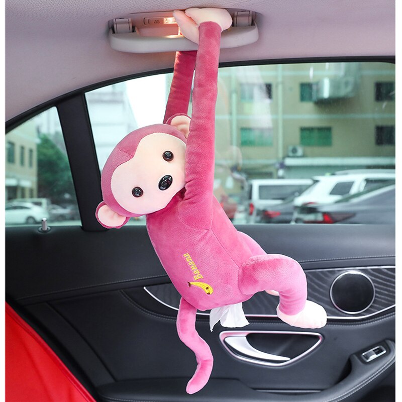 Dejlige bærbare abe vævskasse hjemmekontor auto bil vævskasse dækning serviet papirholdere sager bilorganisation