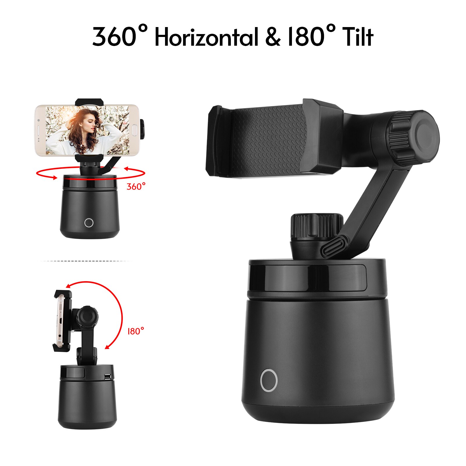 Smart Selfie Stick - Face Tracking - Phone Control - USB Charging - Bluetooth - for Smartphones