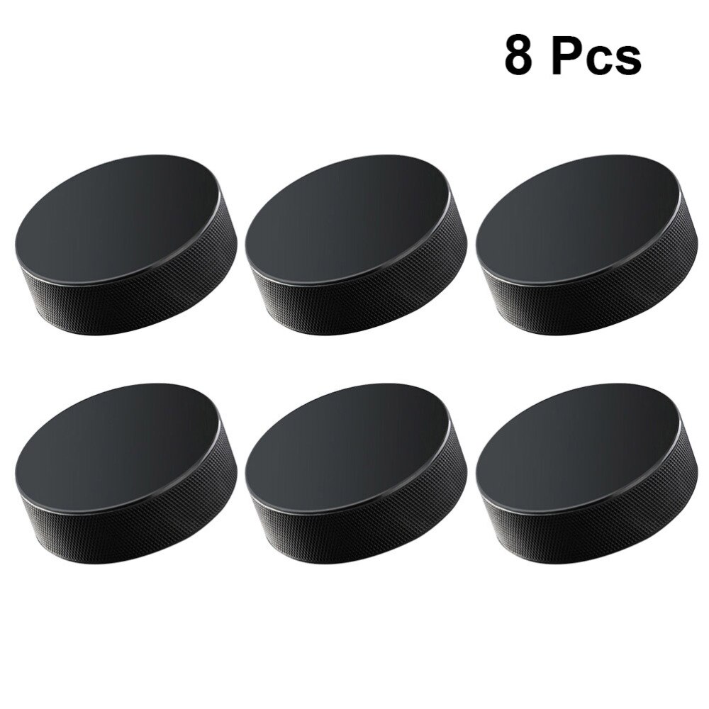 6 pçs profissional de borracha hóquei no gelo pucks padrão bolas de hóquei esportes suprimentos para a prática do jogo de treinamento (preto): Black 2