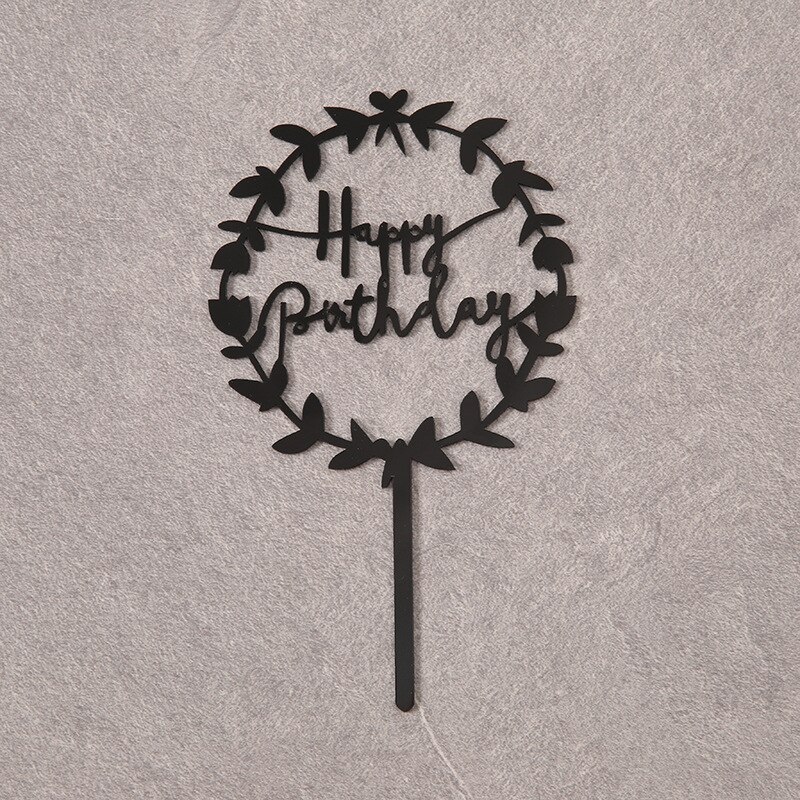 Topper joyeux anniversaire gâteau Topper acrylique lettres fête fournitures noir joyeux anniversaire gâteau Topper enfant: 2
