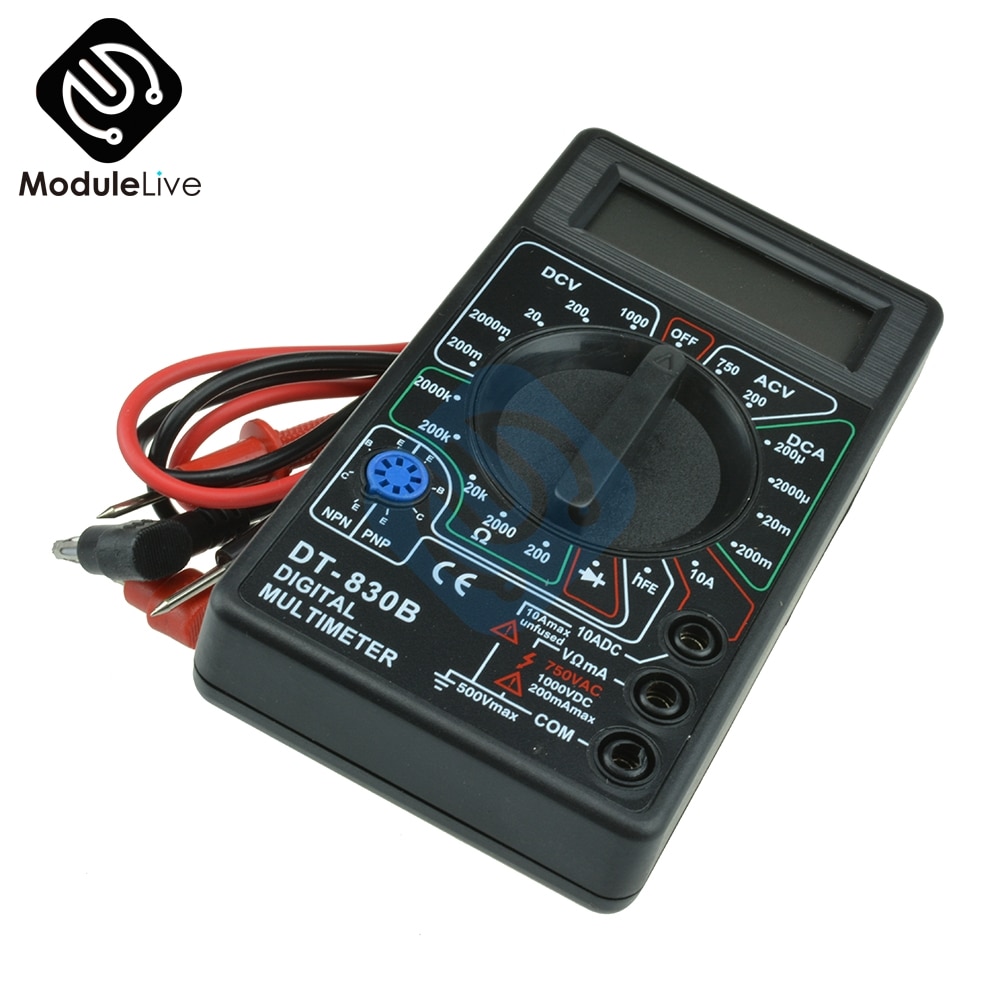 Dt830b lcd digital multimeter tester meter ac  dc 750/1000v voltmeter ammeter ohm elektrisk multi tester dt -830b