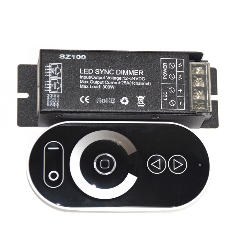 DC12V 24V 12A RF wireless led strip controller CT stepless touch remote for dual white led strip dimmer