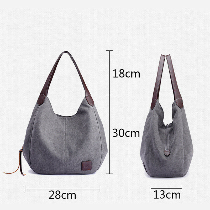 Women's Canvas Handbags Female Hobos Tote Messenger Bags Single Shoulder Bags Vintage