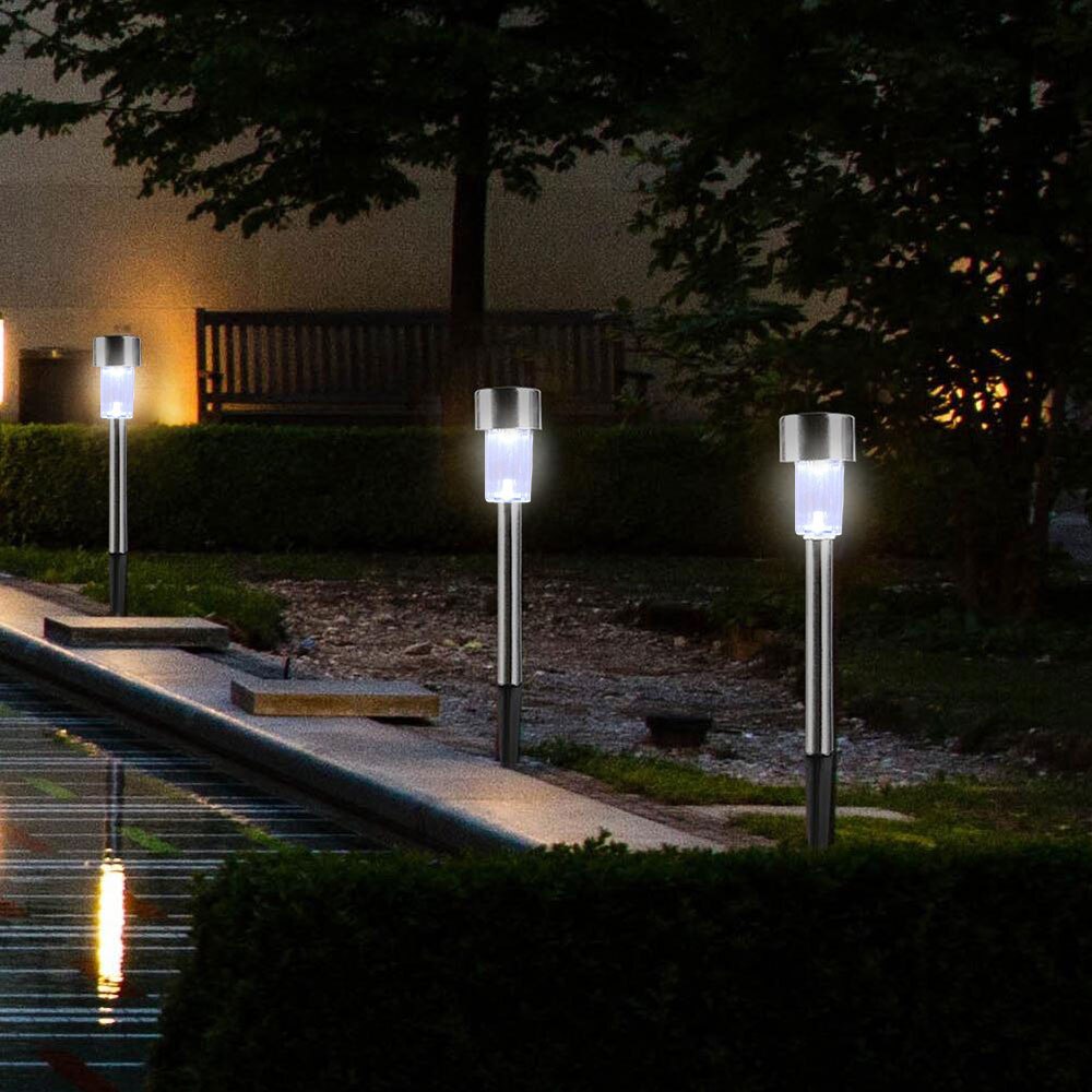 12 stk led udendørs sol jord lys 14000k udendørs have landskab lys græsplæne lys havebelysning dekorationslys