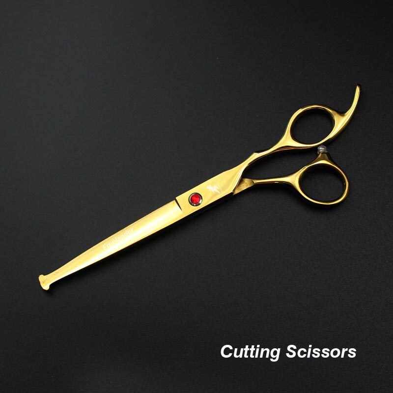 7.0 Inch Ronde Hoofd Pet Grooming Schaar Veiligheid Pet Schaar Pak Professionele Haar Kappers Schaar Hond Haar Schaar Set: cutting scissors