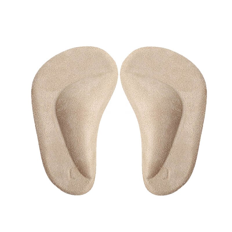 Foot's Arch Support Shoe Insole for Flat Feet Gel Arch Inserts Pad for Plantar Fasciitis Adhesive Arch Pad Relieve Foot Pressure: Beige
