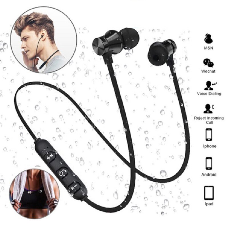 nieuw XT-11 Draadloze Bluetooth Magnetische Oortelefoon Sport Hoofdtelefoon Stereo Bass Muziek Oortjes met Microfoon Headset voor iphone