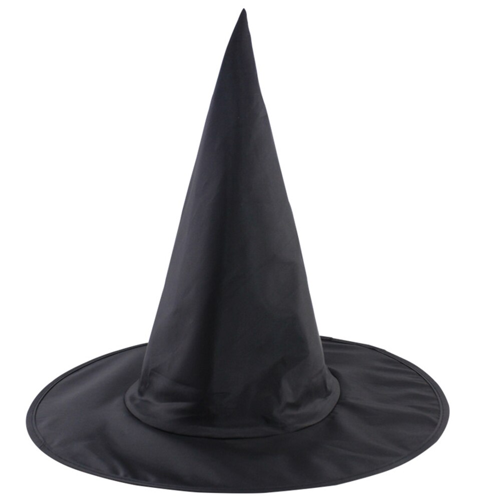 Adult Women Black Witch Hat Pointy Cap Halloween Party Costume Cosplay Accessory