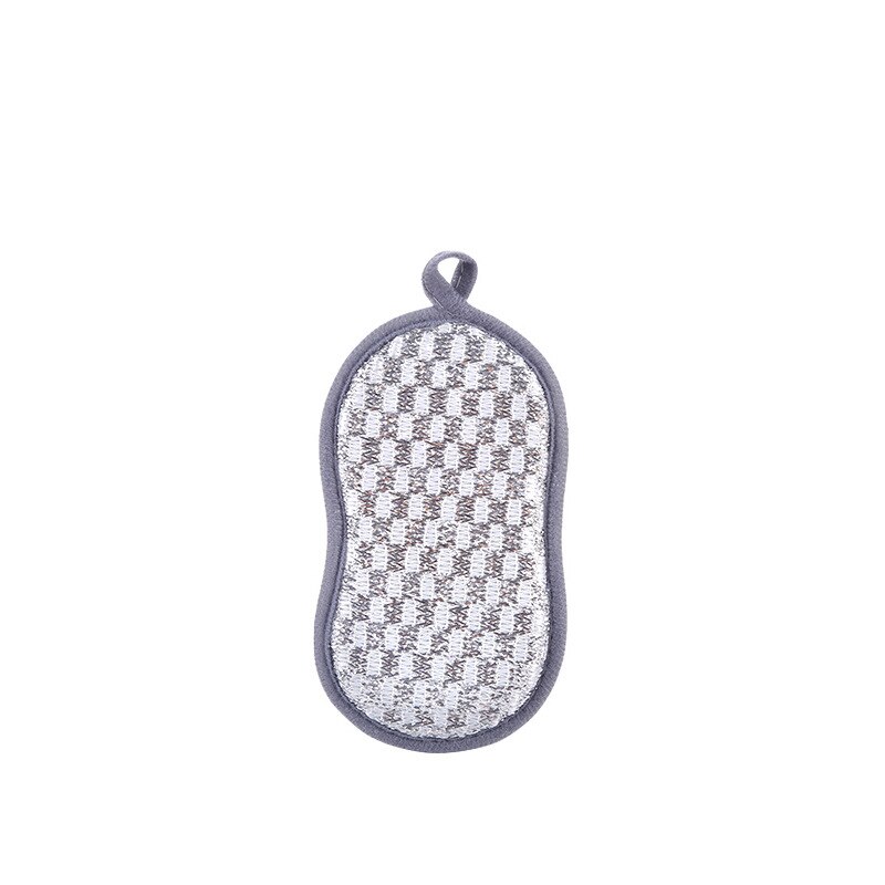 Esponja de limpieza reutilizable para plato de microfibra, estropajo de doble cara, paños sin raspar, Gadget de cocina de descontaminación eficiente: Grey