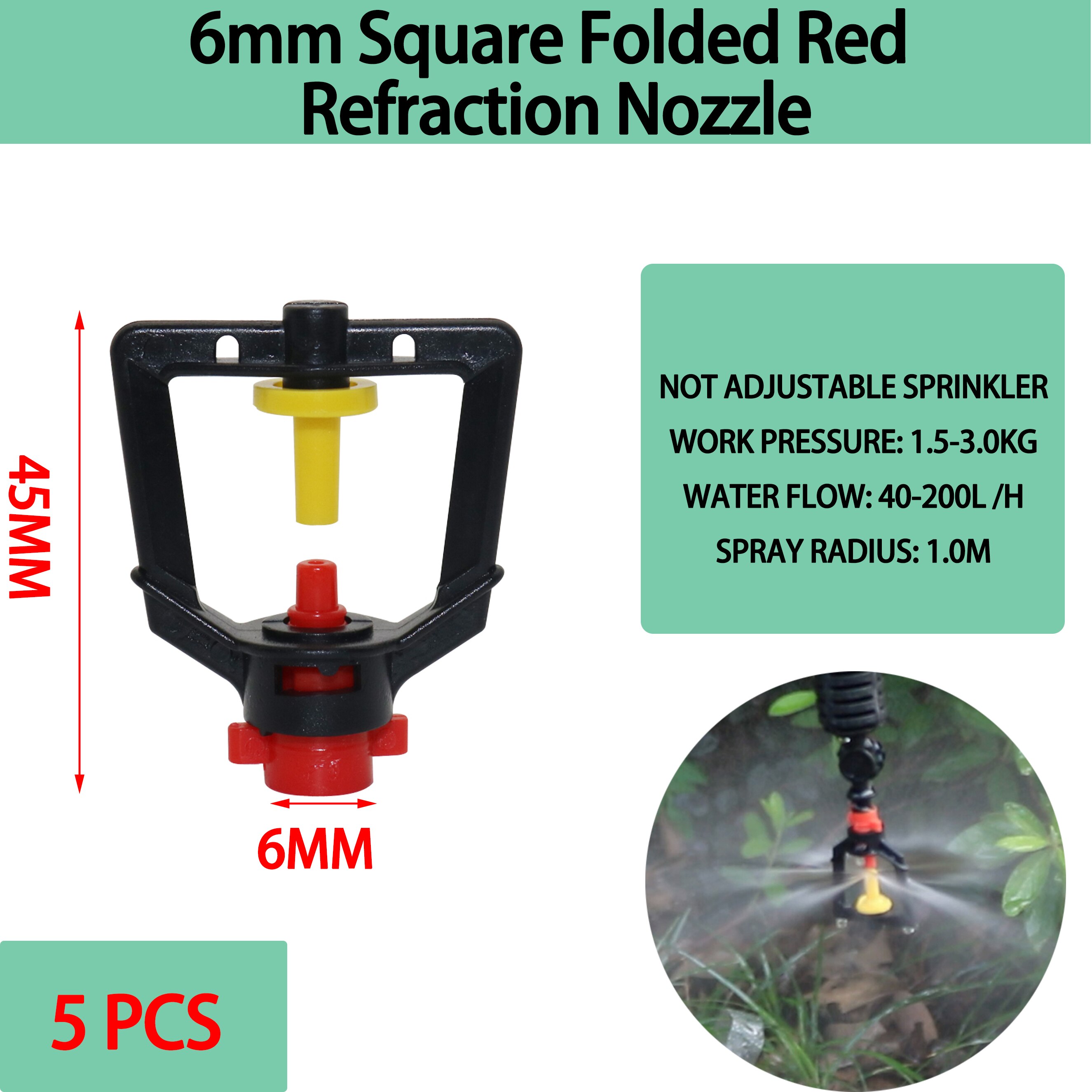6mm Rotary Sprinkler Garden 360 Degree Rotary Hanging Atomizing Nozzle Watering Anti-Drip Anti-Leak Drip Irrigation Accessories