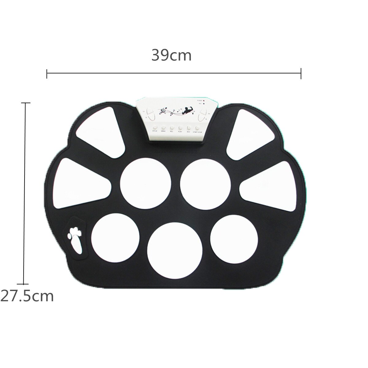 Electronic Drum Kit - 9 Foldable Silicone Pads - USB Roll Up - with Drumsticks & Foot Pedal - Portable Digital Drum Set