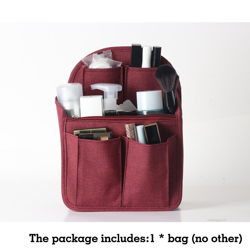 Backpack Organizer Insert Bag Nylon Handbag Liner Carry Pockets Women Travel Cosmetic Insert Tote Lady Female Makeup liner Bag