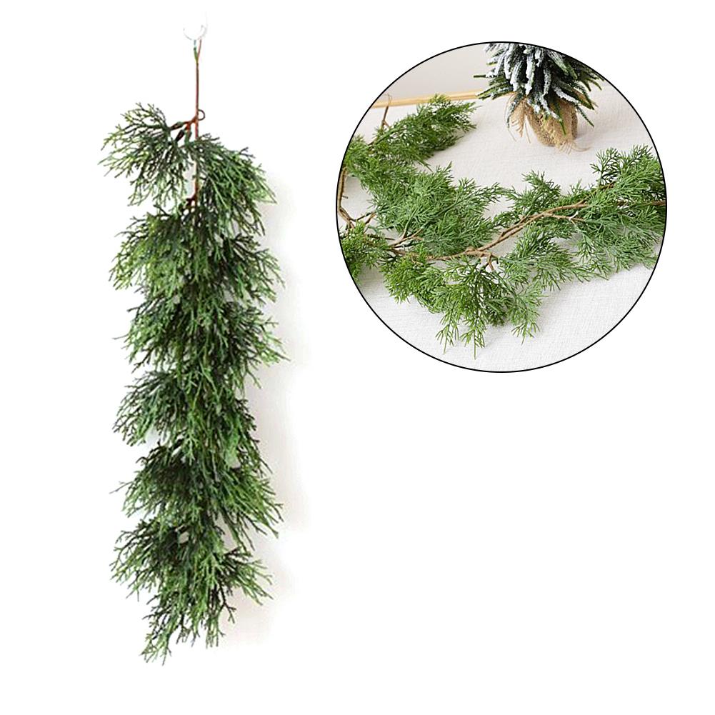 55CM Artificial ratán Pino Navidad simulación corona guirnalda verde Año DIY Navidad guirnalda decoraciones