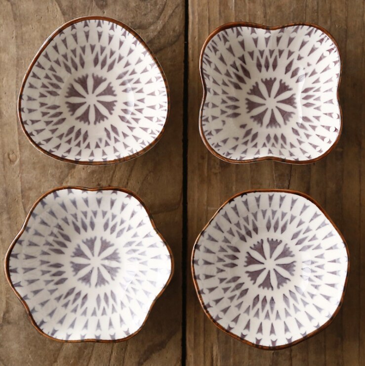 4 piezas de vajilla de cerámica esmaltada para encurtidos caseros, condimentos, platos pequeños para utensilios de cocina: 4
