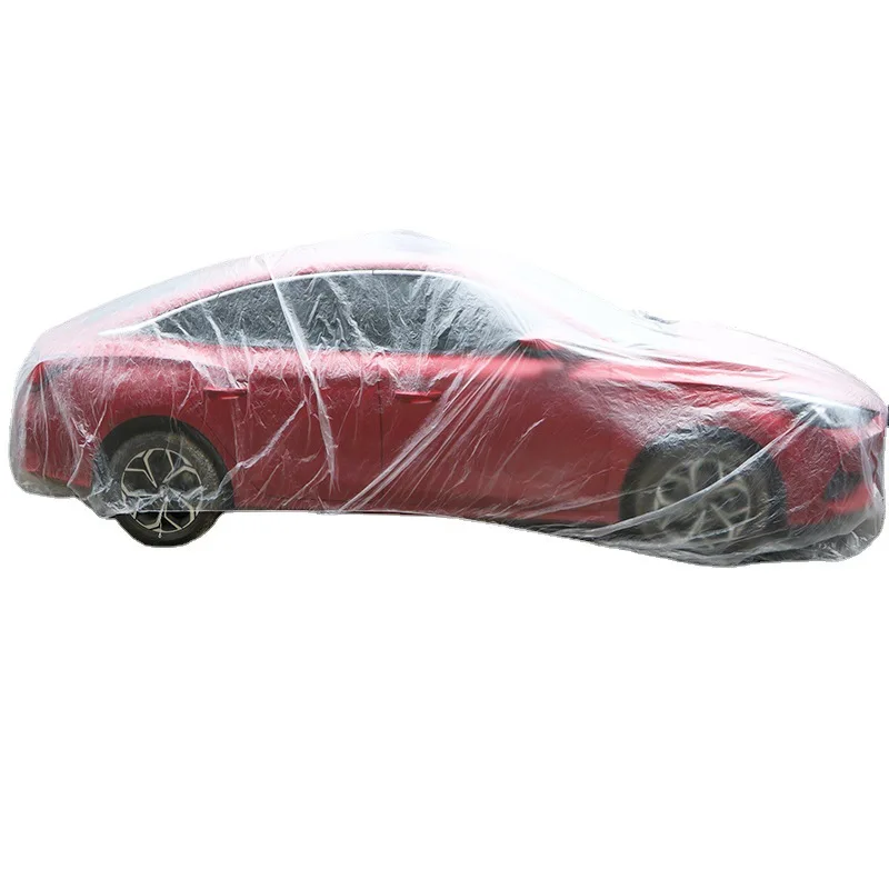 Cubierta de protección Universal para coche, cubiertas transparentes de PE con banda elástica, resistente a la lluvia, al polvo, a prueba de arañazos, escudo protector completo para coche
