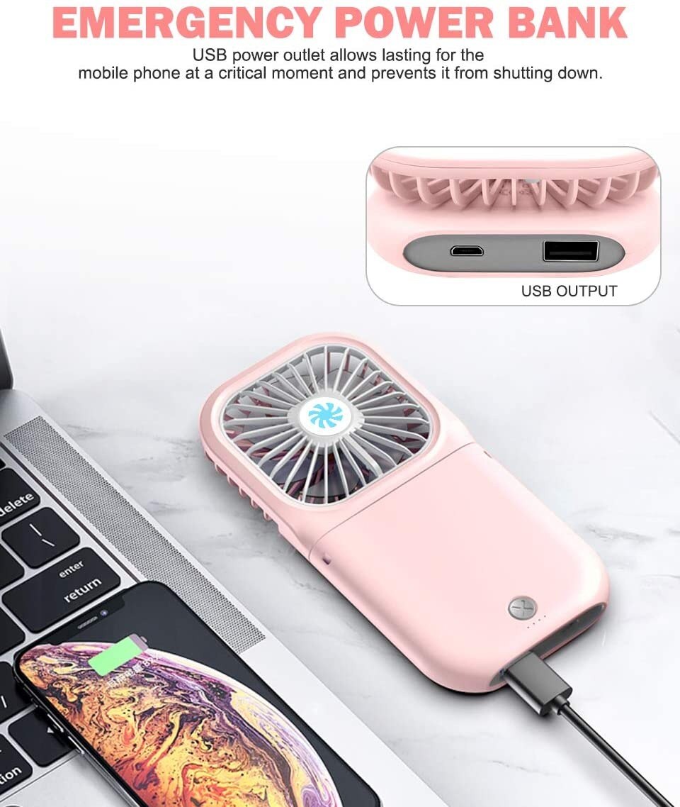 Ihoven Draagbare Mini Ventilator Usb Oplaadbare 3 Speed Verstelbare Hand Gratis Fan Luchtkoeler Cooling Conditioning Voor Thuis Outdoor