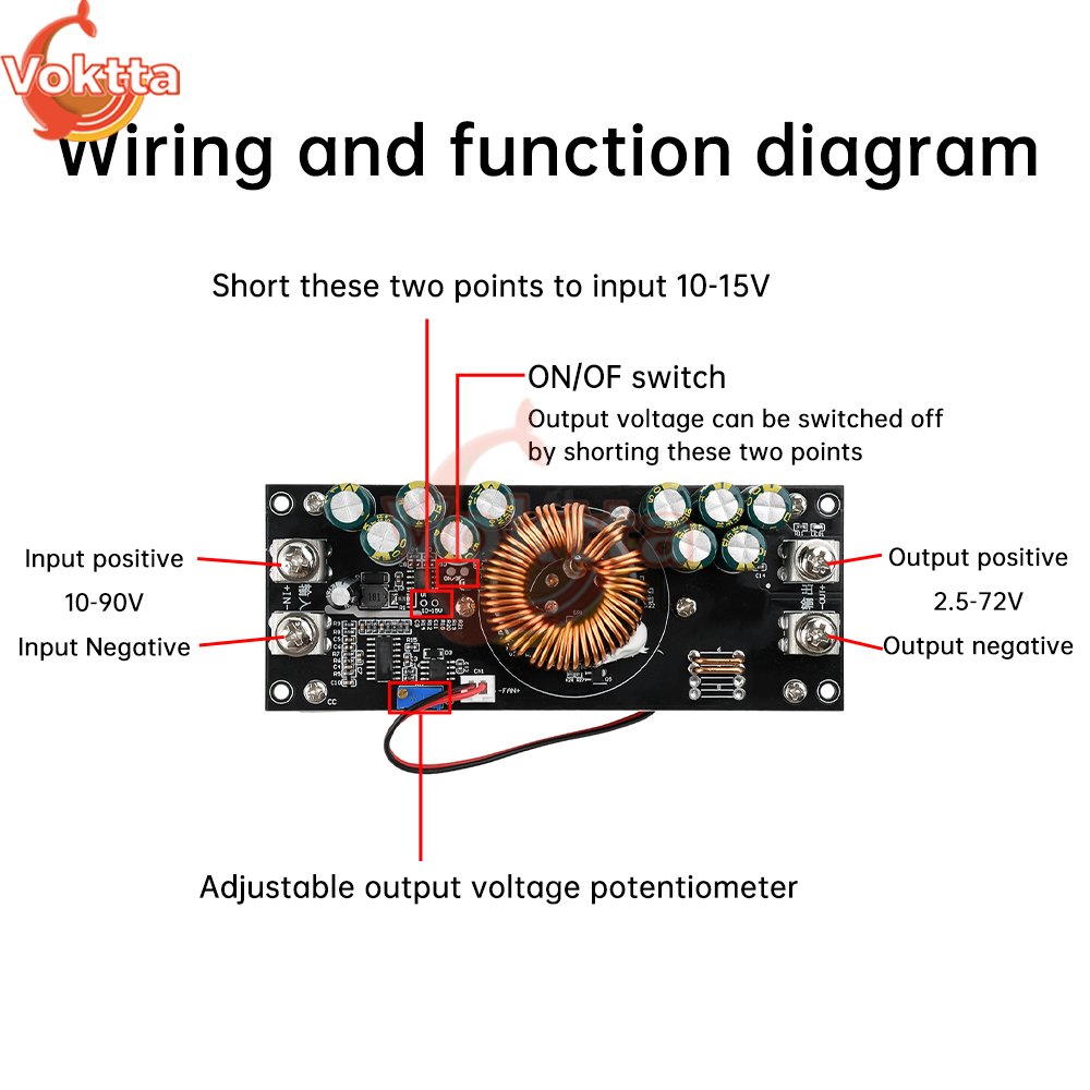 1500W 50A 1200W 30A DC-DC Buck Converter Step Down Voedingsmodule 15V-90V naar 2.5V-72V Buck Adapter Spanningsregelaar