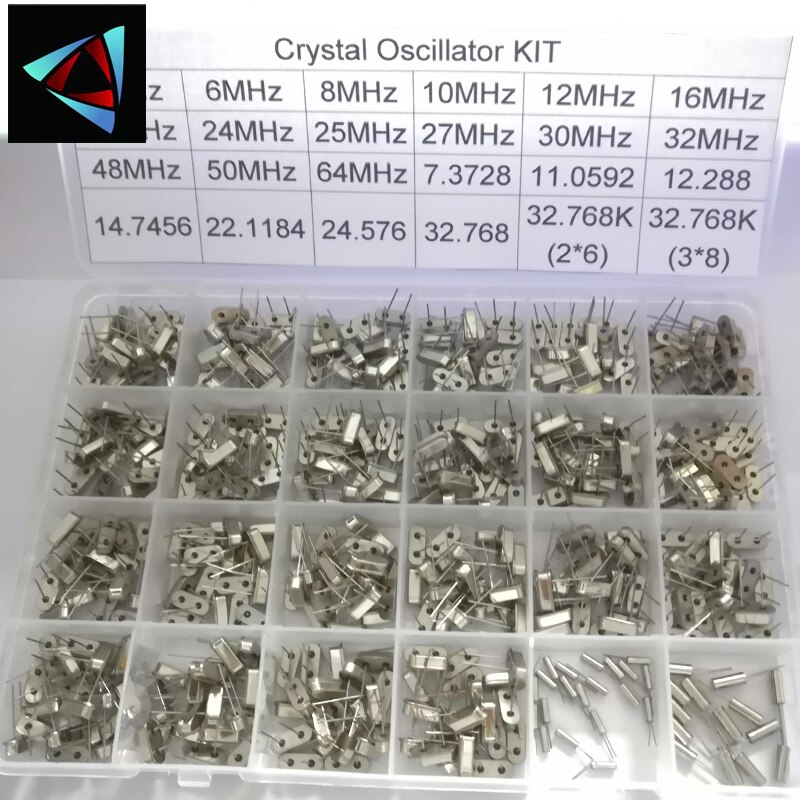 480PCS Hc-49S 24 Kinds X20pcs Crystal Oscillator Electronic Kit Resonator Ceramic Quartz DIP 32.768 4 8 12 16 20 25 MHZ