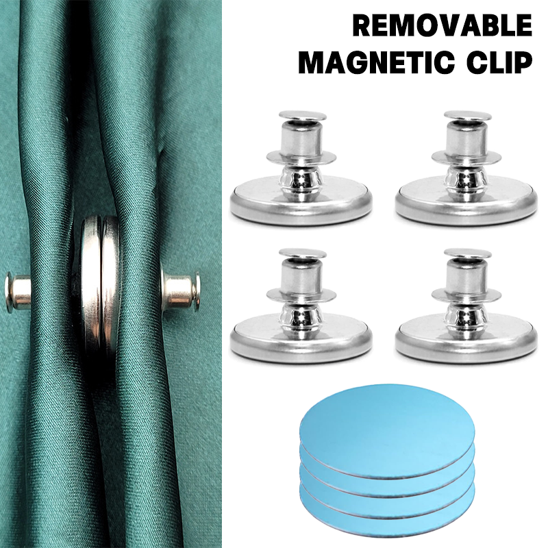 Fermoirs magnétiques pour rideaux, crochets à boucle détachables, bouton caché pour rideaux, boutons à pression, forte tenue, matériel sans clous, DIY