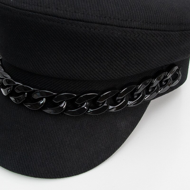 Béret de Style anglais pour femme, chapeau à chaîne de la marine, chapeau octogonal de journal, rétro sauvage, Casquette octogonal, automne et hiver