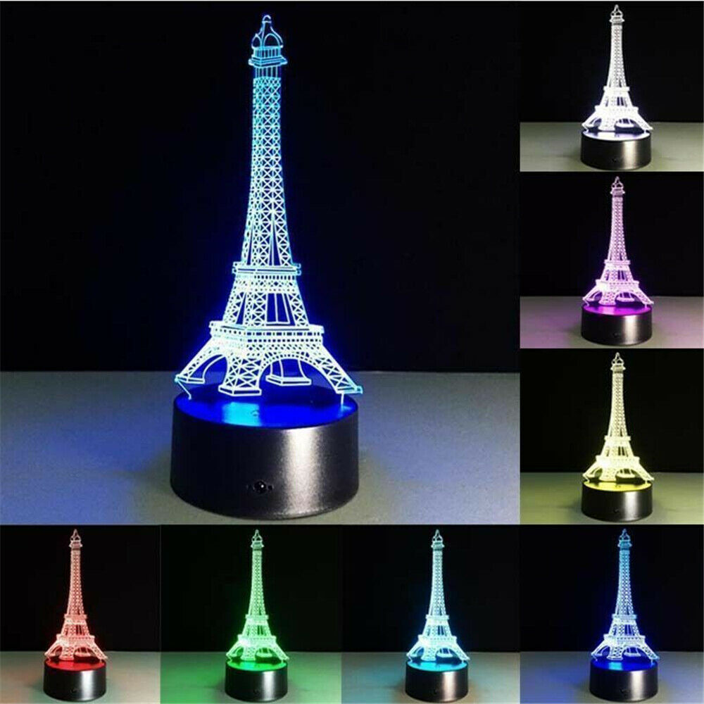 Eiffel Tower Night Light LED Small Lamp Desk Bedroom Home Romantic Decor