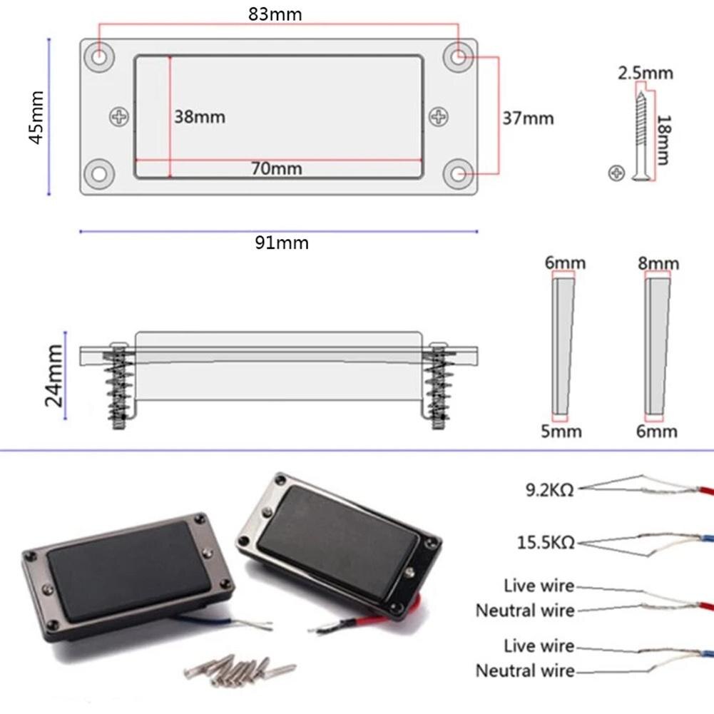 Kit 50 Viti E Molle Metriche Per Pickup Humbucker – Per Altezza Pickup, Importazione